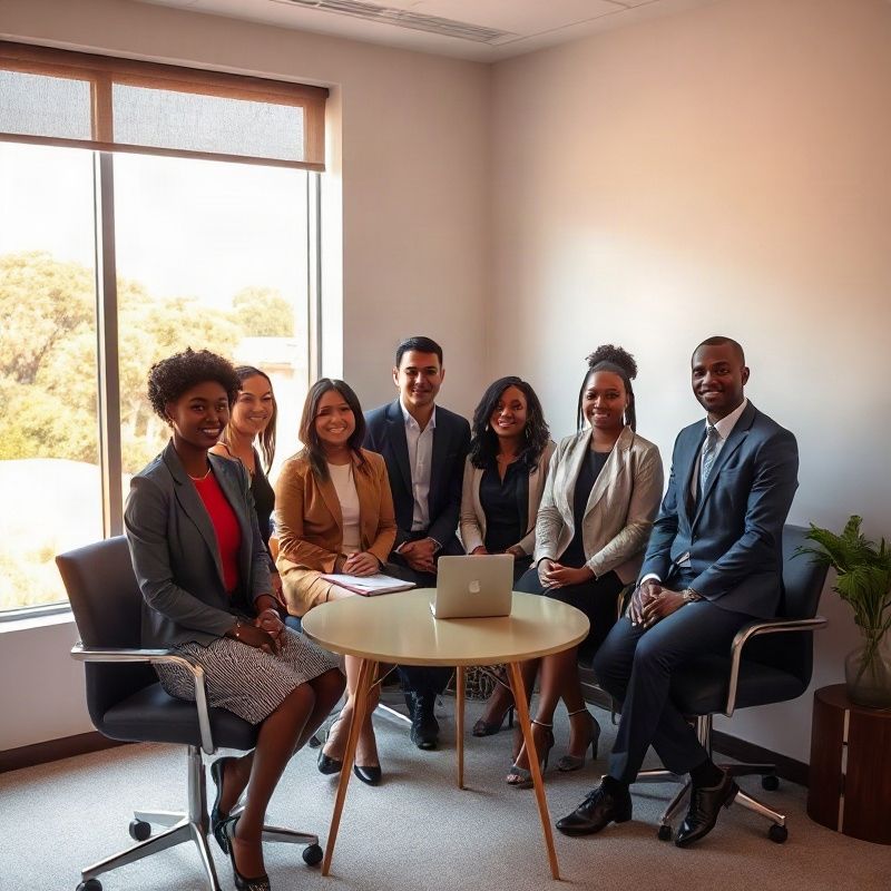 Small team of Nairobi real estate agents in a Westlands office
